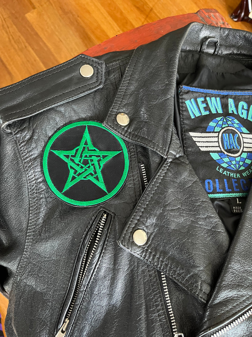 Intricate Pentacle Patch Green on Black 3.5 Inch